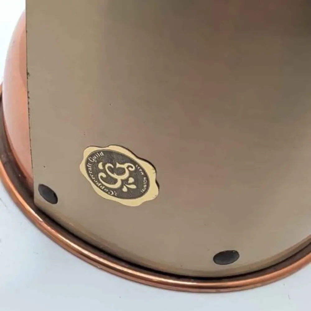 Vintage Coppercraft Guild Copper Hurricane Lamp Candle Holder Wall Sconce Glass